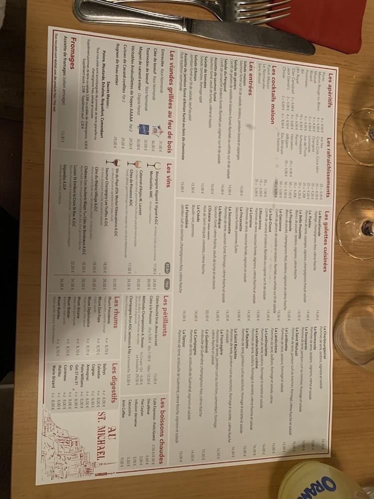 Au Saint Michael - Menu Image 2